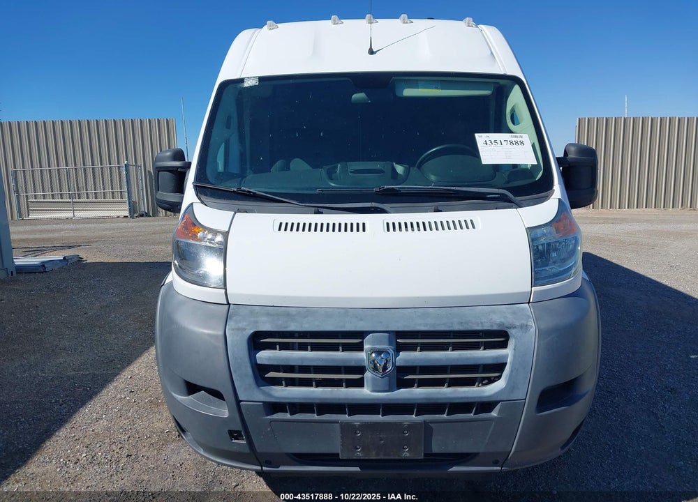 2018 RAM PROMASTER 2500 HIGH ROOF 159 WB VIN: 3C6TRVDG3JE124366