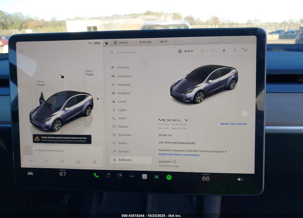 2024 TESLA MODEL Y LONG RANGE DUAL MOTOR ALL-WHEEL DRIVE VIN: 7SAYGDEEXRA284388