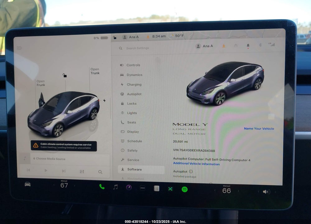 2024 TESLA MODEL Y LONG RANGE DUAL MOTOR ALL-WHEEL DRIVE VIN: 7SAYGDEEXRA284388