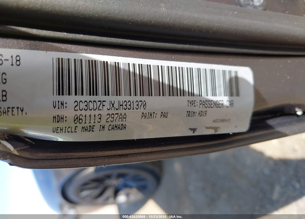 2018 DODGE CHALLENGER R/T SCAT PACK VIN: 2C3CDZFJXJH331370