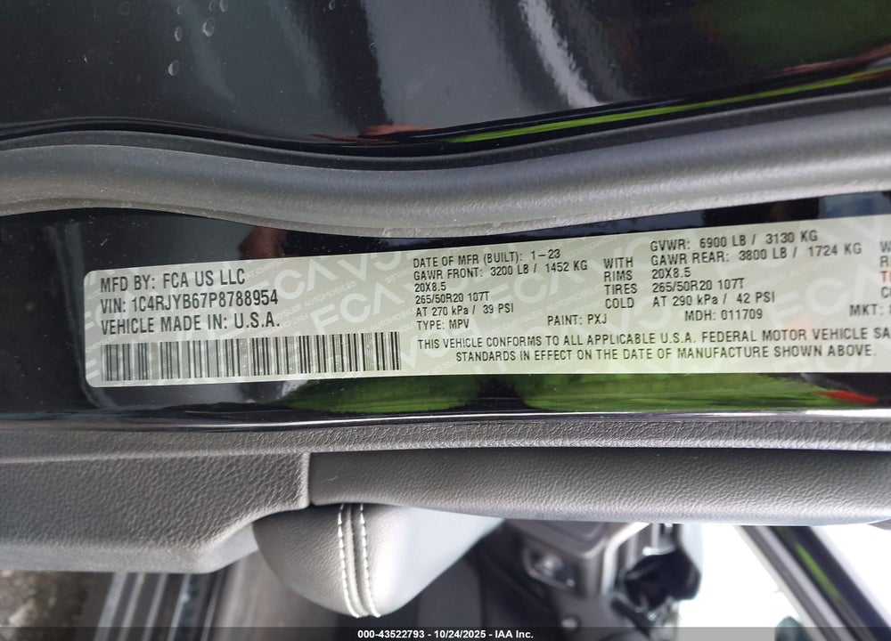 2023 JEEP GRAND CHEROKEE 4XE VIN: 1C4RJYB67P8788954