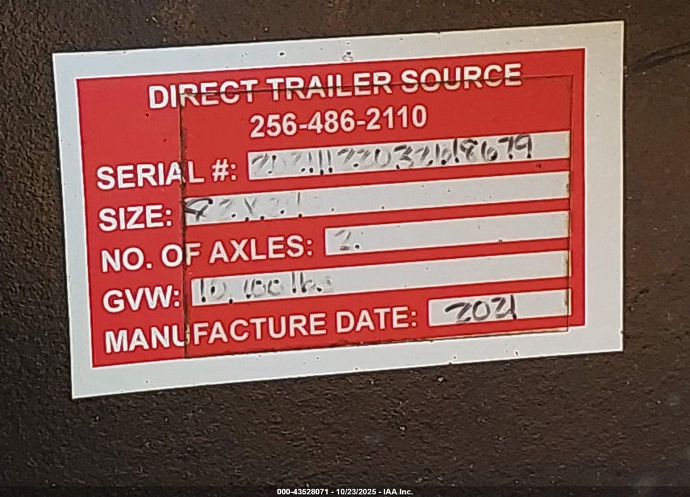 2021 DIRECT CAR HAULER VIN: 20211122032618679
