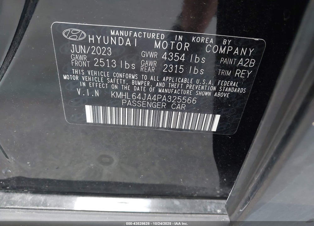 2023 HYUNDAI SONATA SEL VIN: KMHL64JA4PA325566