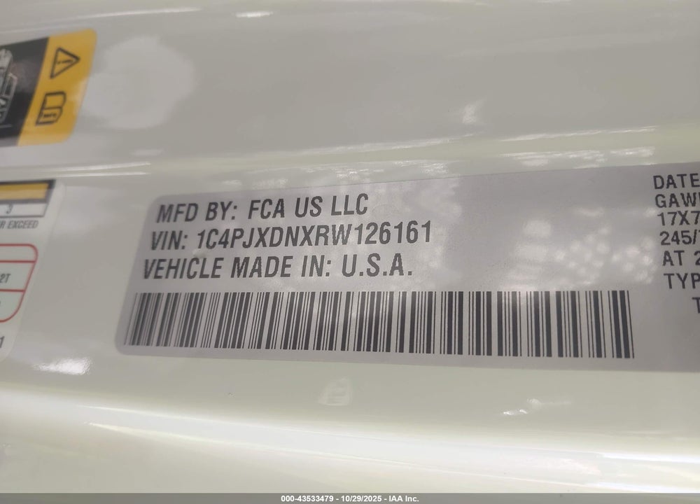 2024 JEEP WRANGLER 4-DOOR SPORT S 4X4 VIN: 1C4PJXDNXRW126161