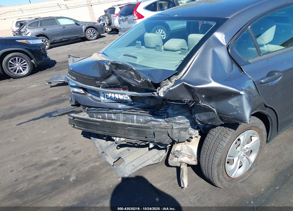 2013 HONDA CIVIC LX VIN: 19XFB2F54DE247599