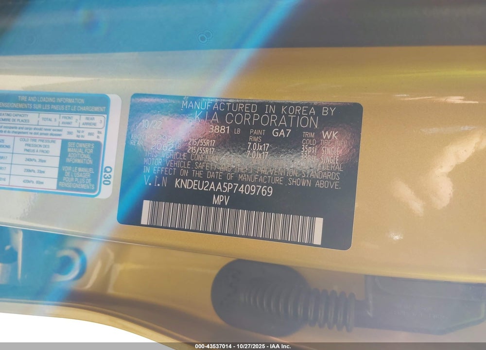 2023 KIA SELTOS VIN: KNDEU2AA5P7409769