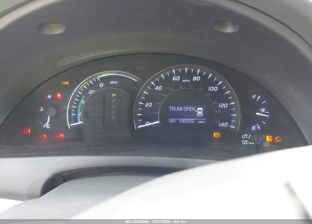 2011 TOYOTA CAMRY HYBRID VIN: 4T1BB3EK7BU134333