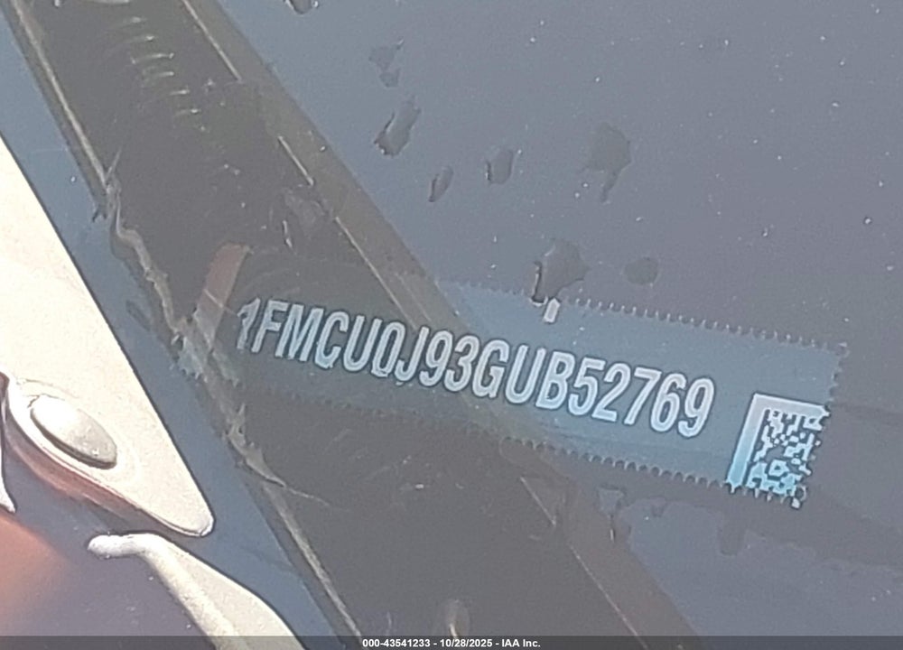 2016 FORD ESCAPE TITANIUM VIN: 1FMCU0J93GUB52769