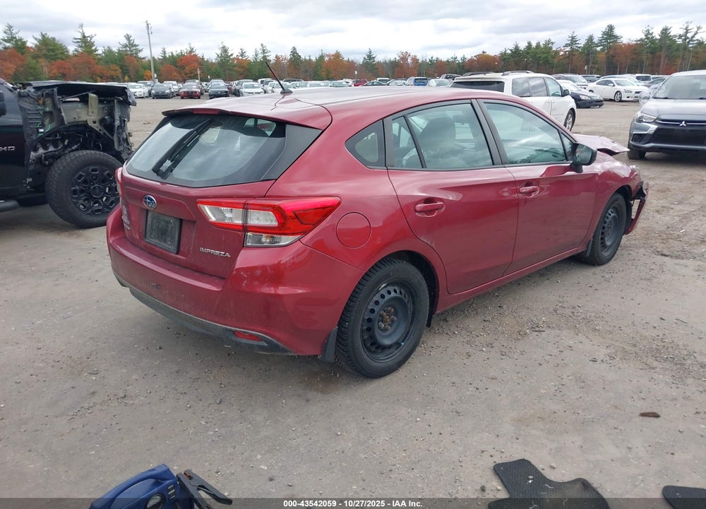 2019 SUBARU IMPREZA 2.0I VIN: 4S3GTAB66K3754647
