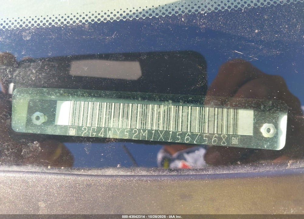 1999 BUICK CENTURY LIMITED VIN: 2G4WY52M1X1567568