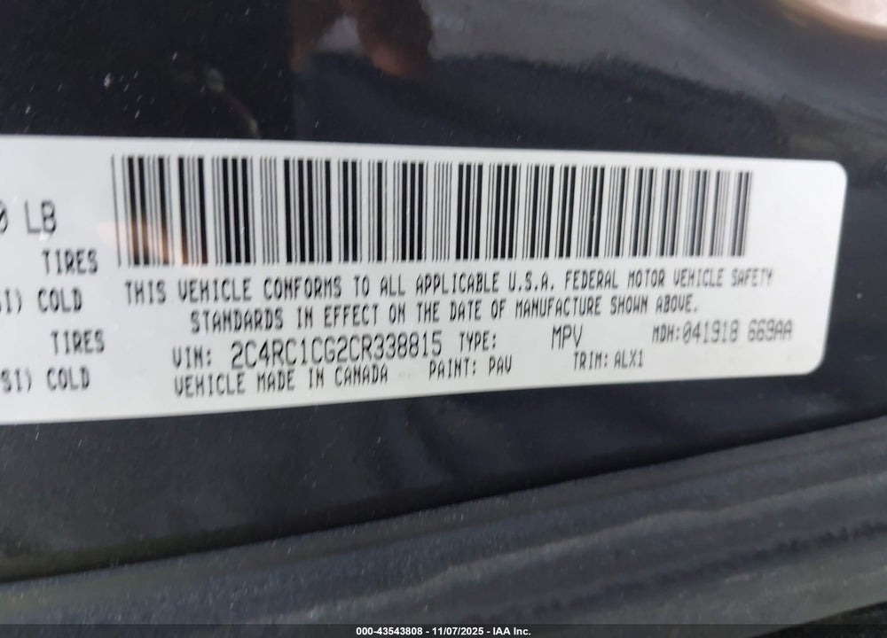 2012 CHRYSLER TOWN & COUNTRY TOURING-L VIN: 2C4RC1CG2CR338815