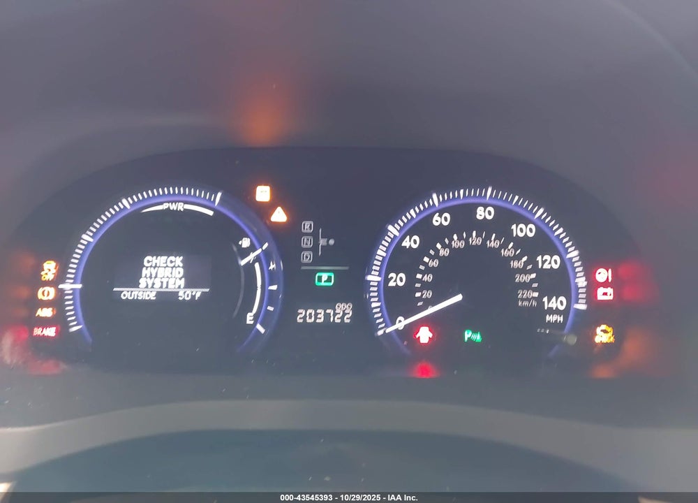 2011 LEXUS HS 250H VIN: JTHBB1BA0B2044732