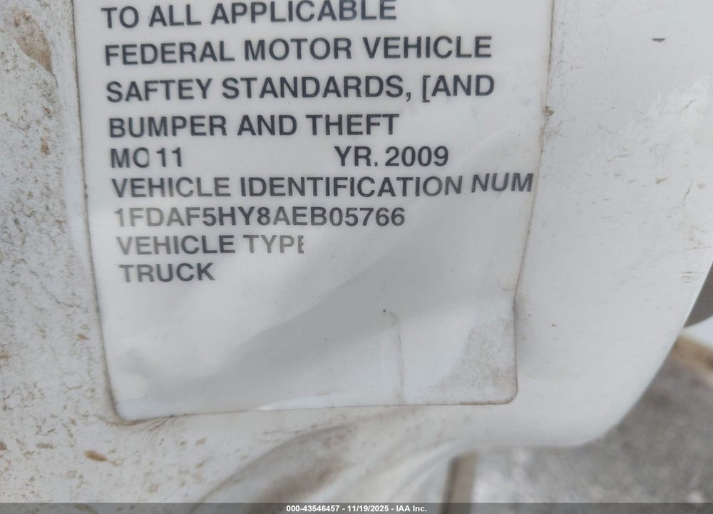 2010 FORD F-550 CHASSIS XL/XLT VIN: 1FDAF5HY8AEB05766