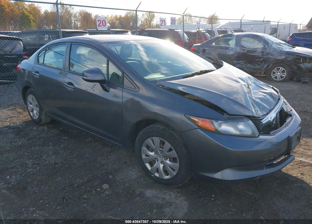 2012 HONDA CIVIC LX VIN: 2HGFB2F51CH586017