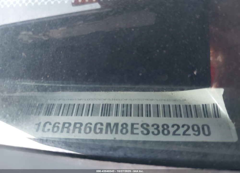 2014 RAM 1500 VIN: 1C6RR6GM8ES382290