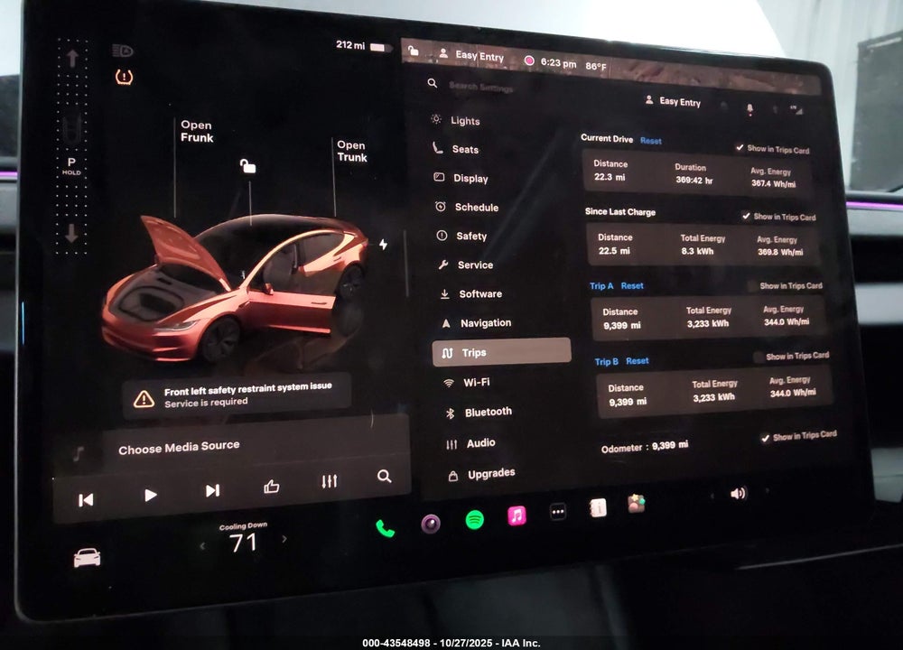2025 TESLA MODEL 3 LONG RANGE ALL-WHEEL DRIVE VIN: 5YJ3E1EB3SF969391