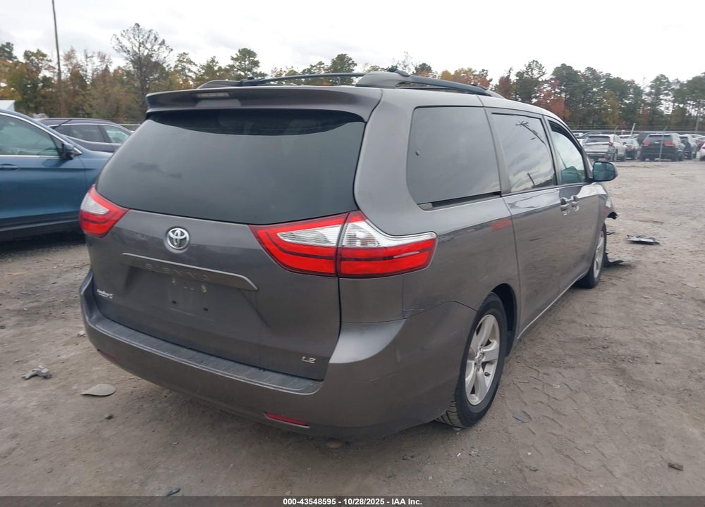 2015 TOYOTA SIENNA LE 8 PASSENGER VIN: 5TDKK3DC0FS578517