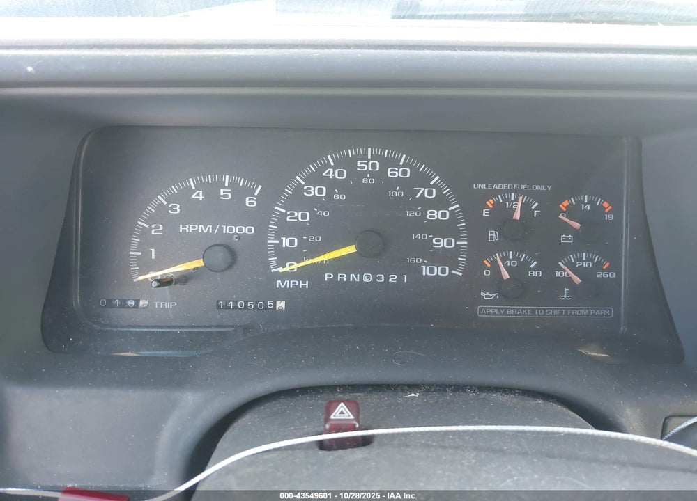 1998 CHEVROLET K1500 FLEETSIDE VIN: 2GCEK19R8W1214500