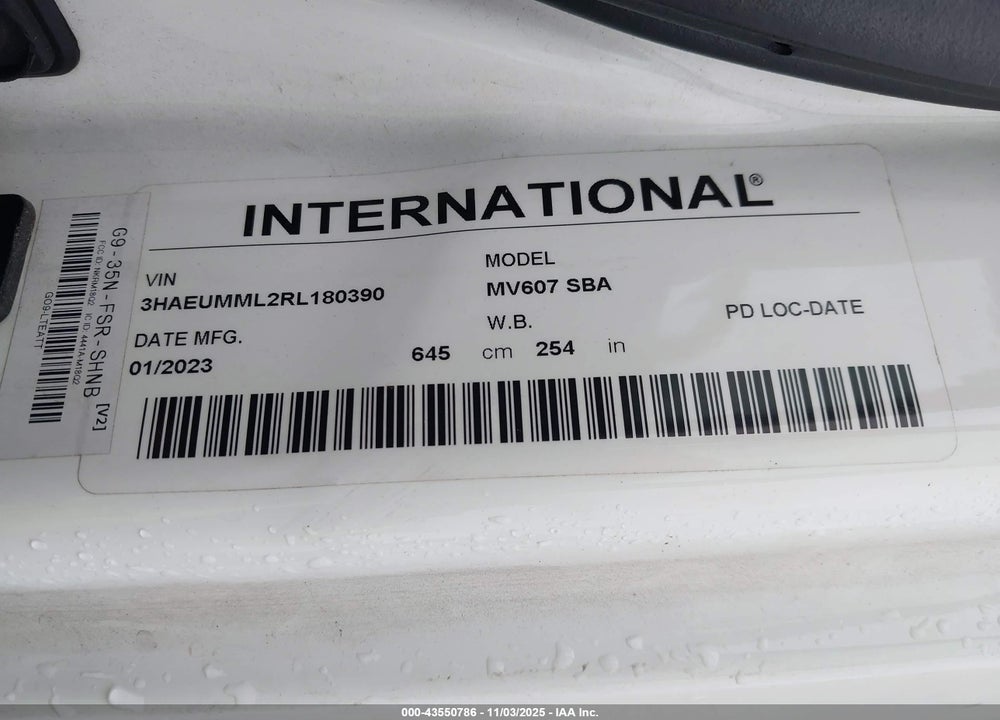 2024 INTERNATIONAL MV VIN: 3HAEUMML2RL180390