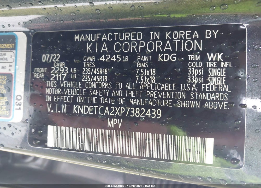 2023 KIA SELTOS SX TURBO VIN: KNDETCA2XP7382439