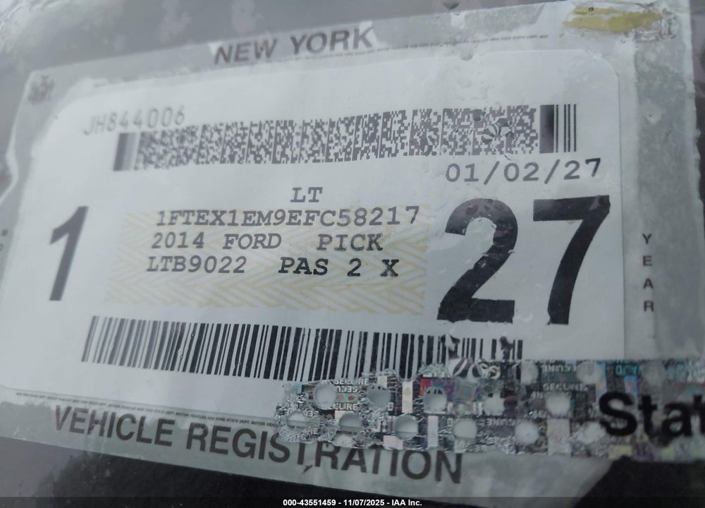 2014 FORD F-150 STX VIN: 1FTEX1EM9EFC58217