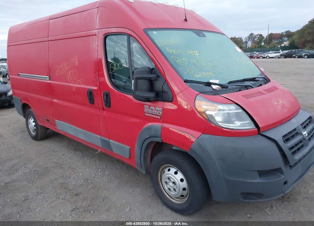 2018 RAM PROMASTER 2500 HIGH ROOF 159 WB VIN: 3C6TRVDG8JE107983