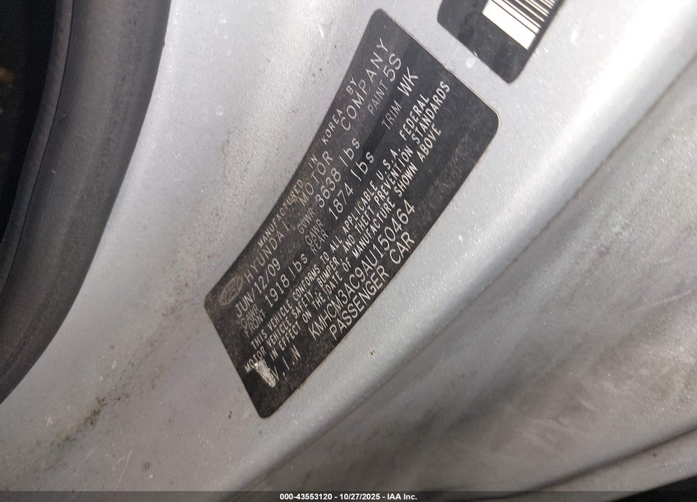 2010 HYUNDAI ACCENT VIN: KMHCM3AC9AU150464
