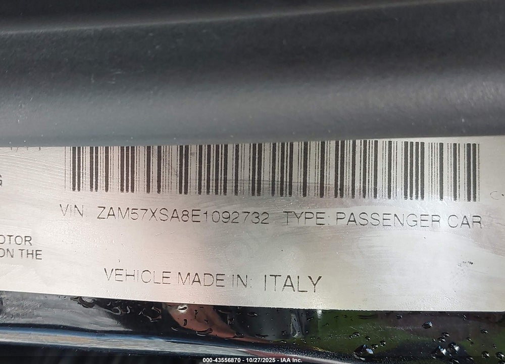 2014 MASERATI GHIBLI VIN: ZAM57XSA8E1092732