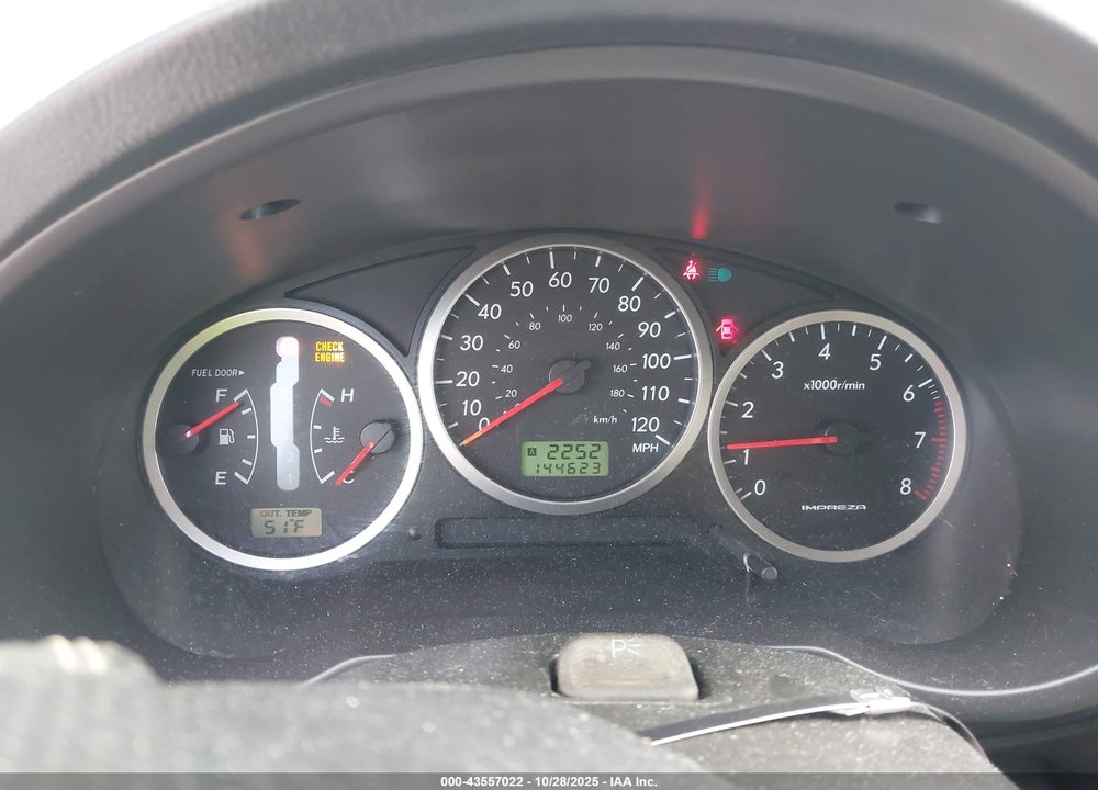 2006 SUBARU IMPREZA VIN: JF1GG68676H818914