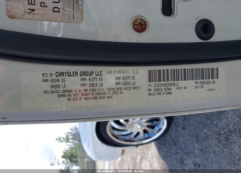 2013 DODGE CHALLENGER SXT VIN: 2C3CDYAG5DH693813