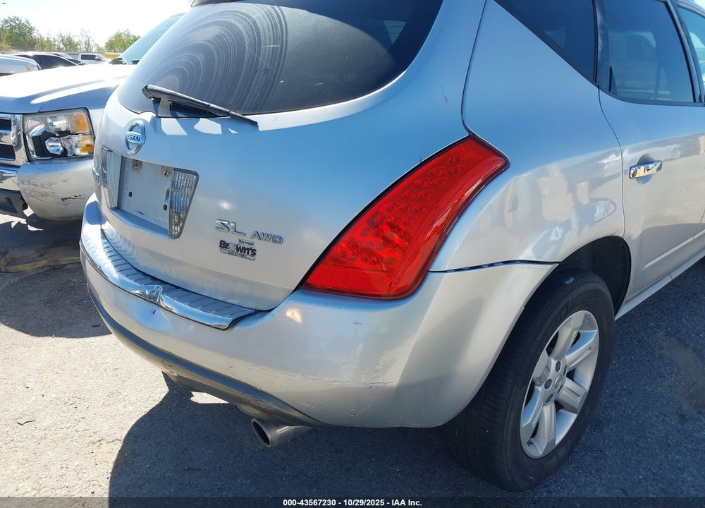 2007 NISSAN MURANO SL VIN: JN8AZ08W27W620797
