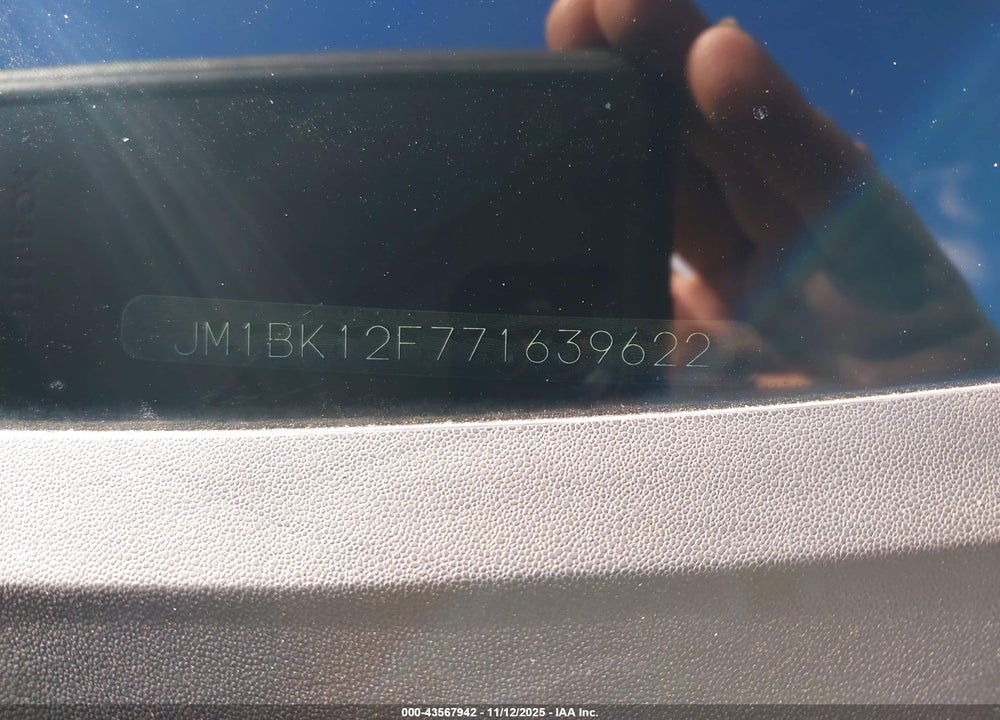 2007 MAZDA 3 VIN: JM1BK12F771639622