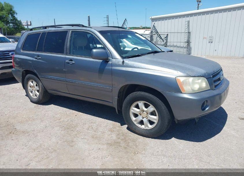 2001 TOYOTA HIGHLANDER V6 VIN: JTEGF21A810020686