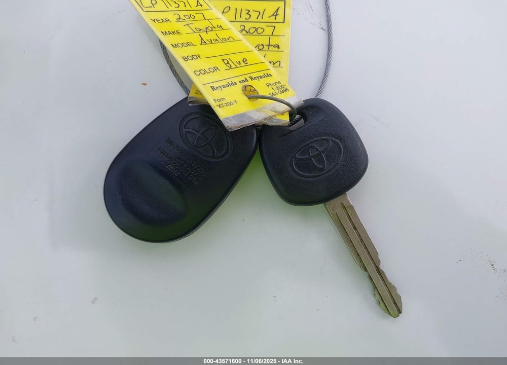 2007 TOYOTA AVALON XLS VIN: 4T1BK36B97U227859