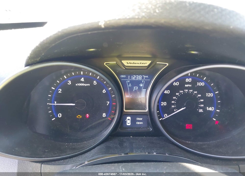 2013 HYUNDAI VELOSTER TURBO W/BLACK VIN: KMHTC6AE2DU176494