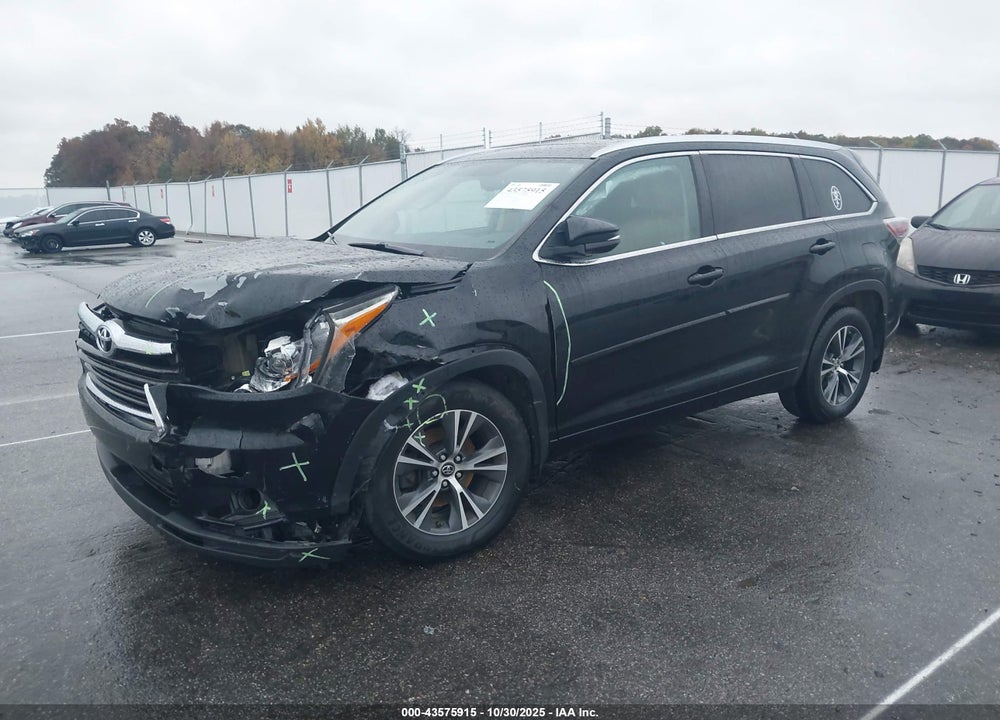 2016 TOYOTA HIGHLANDER XLE V6 VIN: 5TDJKRFH8GS291967