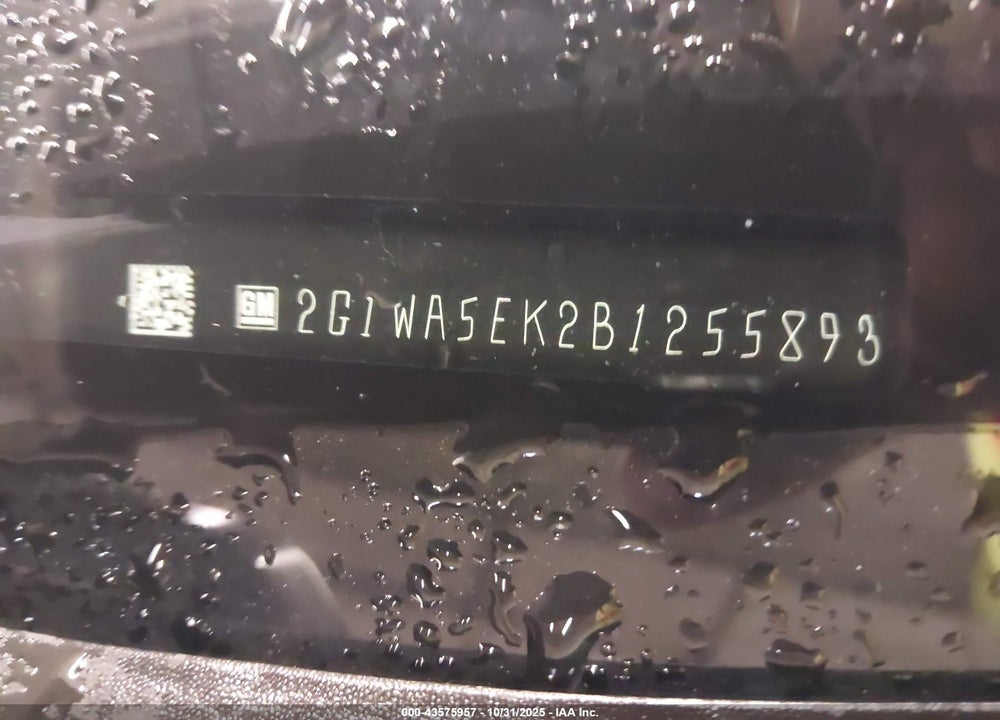 2011 CHEVROLET IMPALA LS VIN: 2G1WA5EK2B1255893