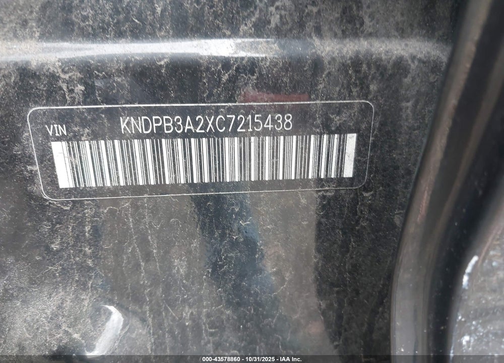 2012 KIA SPORTAGE VIN: KNDPB3A2XC7215438