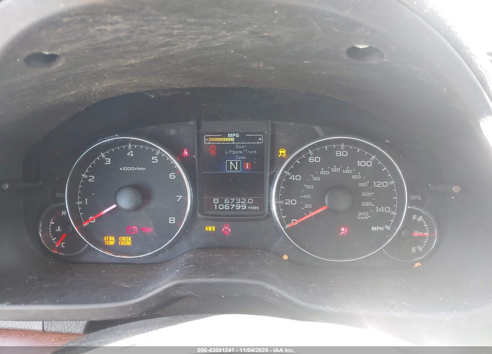 2014 SUBARU OUTBACK VIN: 4S4BRBKC5E3240602