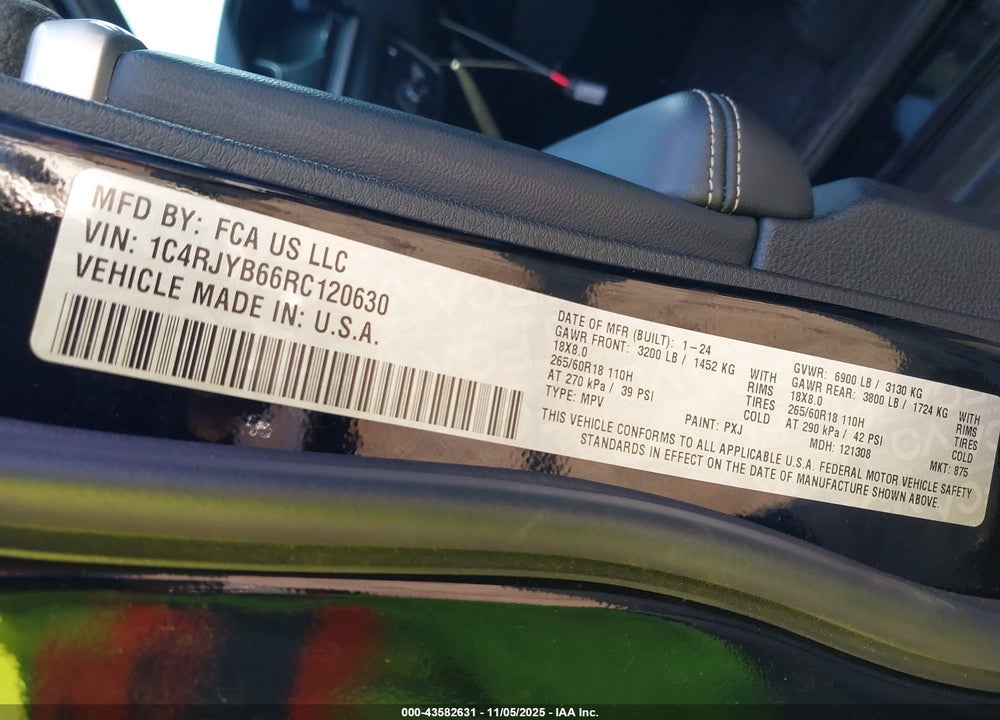 2024 JEEP GRAND CHEROKEE 4XE VIN: 1C4RJYB66RC120630