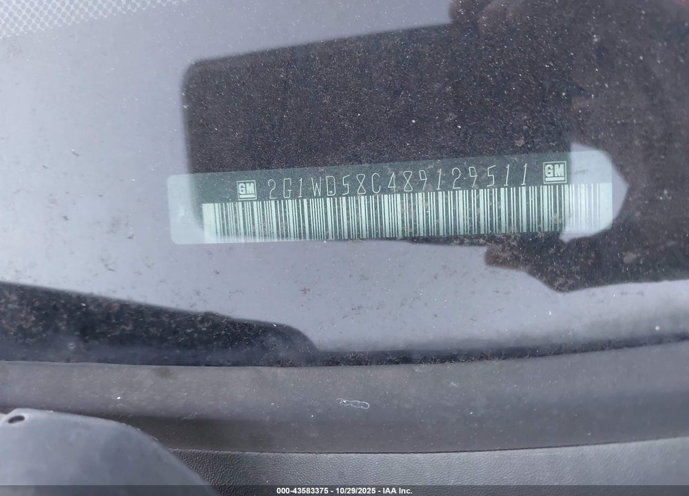 2008 CHEVROLET IMPALA  SS VIN: 2G1WD58C489129511