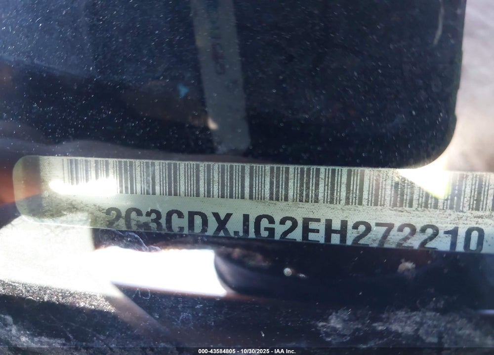 2014 DODGE CHARGER VIN: 2C3CDXJG2EH272210