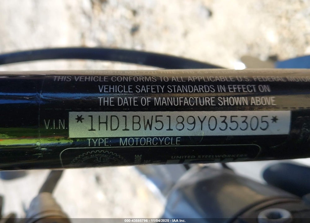 2009 HARLEY-DAVIDSON FLSTC VIN: 1HD1BW5189Y035305