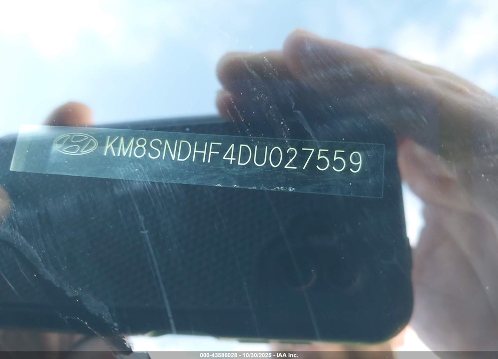 2013 HYUNDAI SANTA FE GLS VIN: KM8SNDHF4DU027559