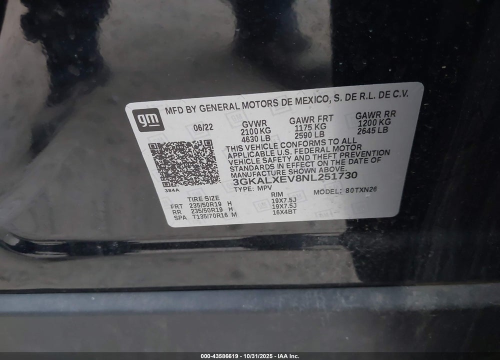 2022 GMC TERRAIN AWD DENALI VIN: 3GKALXEV8NL251730