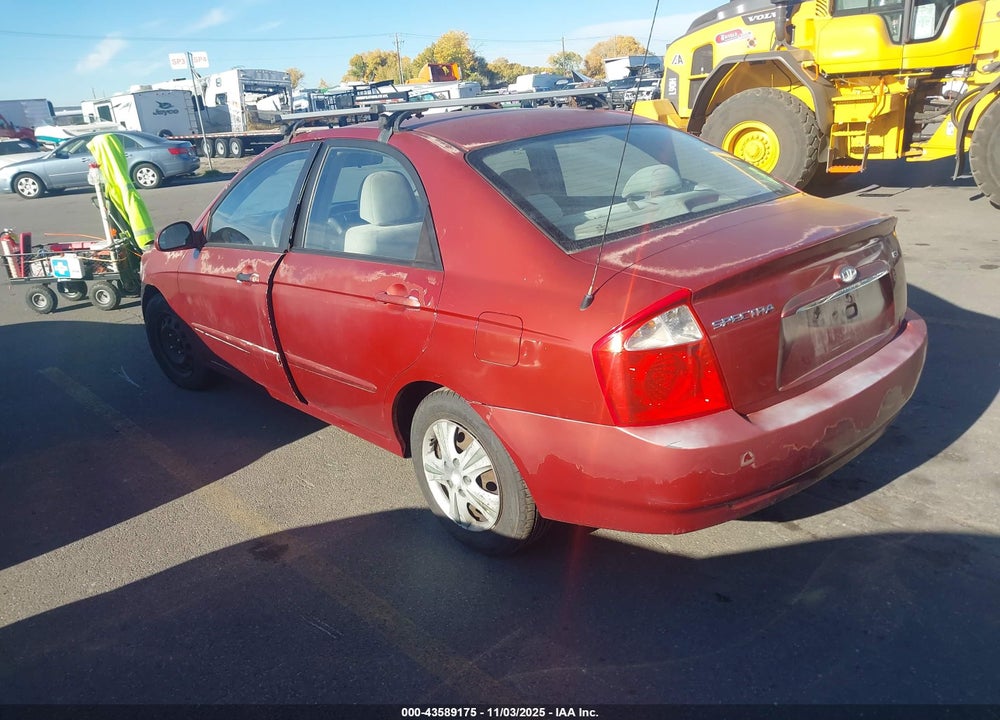 2006 KIA SPECTRA VIN: KNAFE122865246495