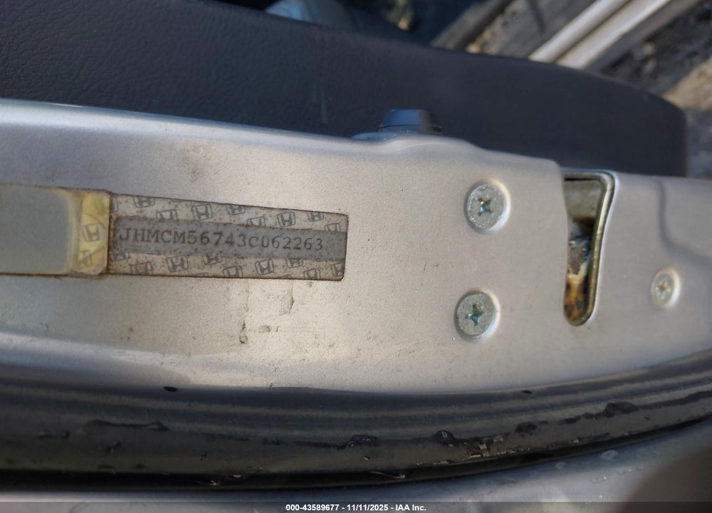 2003 HONDA ACCORD 2.4 EX VIN: JHMCM56743C062263