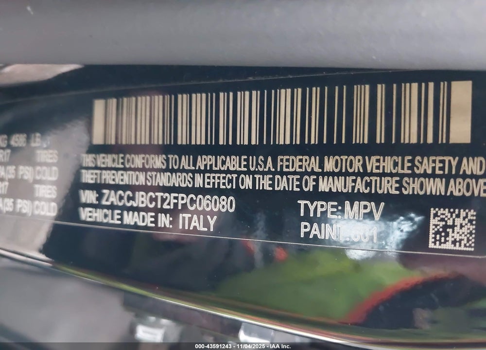 2015 JEEP RENEGADE TRAILHAWK VIN: ZACCJBCT2FPC06080