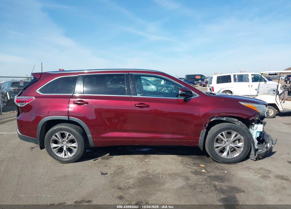 2015 TOYOTA HIGHLANDER XLE V6 VIN: 5TDJKRFH6FS197729