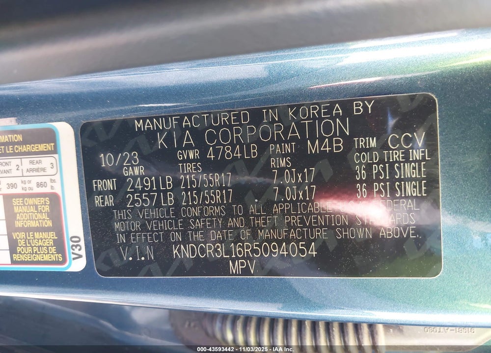 2024 KIA NIRO EV WIND VIN: KNDCR3L16R5094054